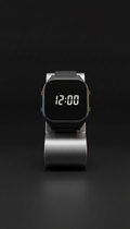 Digitale Uhr Schwarz Edelstahl